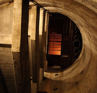 The impressive stairway of Panzerwerk 717. (Photo: longexposure @Flickr)
