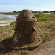 The dug up turret. The different preservation of the steel between the part which is supposed to stick out of the bunker and the lower part leads me to think it was built into some sort of bunker. (Photo: Steve Powell)