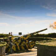 Firing the 22cm K532 (f) at Batterie Dollmann. (Photo: Steve Powell, edited by BunkerBlog)