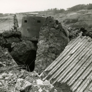 A US soldier on the remains of a B-Werk near Irrel. (Photo: US National Archives)