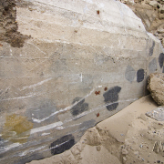 Remaining camouflage pattern on the bunker. (Photo: Stichting Atlantikwall Museum Scheveningen)