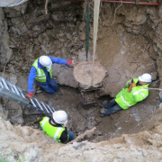 Recovery of M19 parts at Stützpunkt Großfels. (Photo: Festung Guernsey)